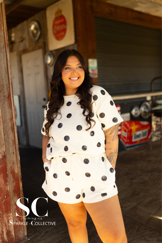 Bright Polka Sparkle Short Set by SC - Arrival April