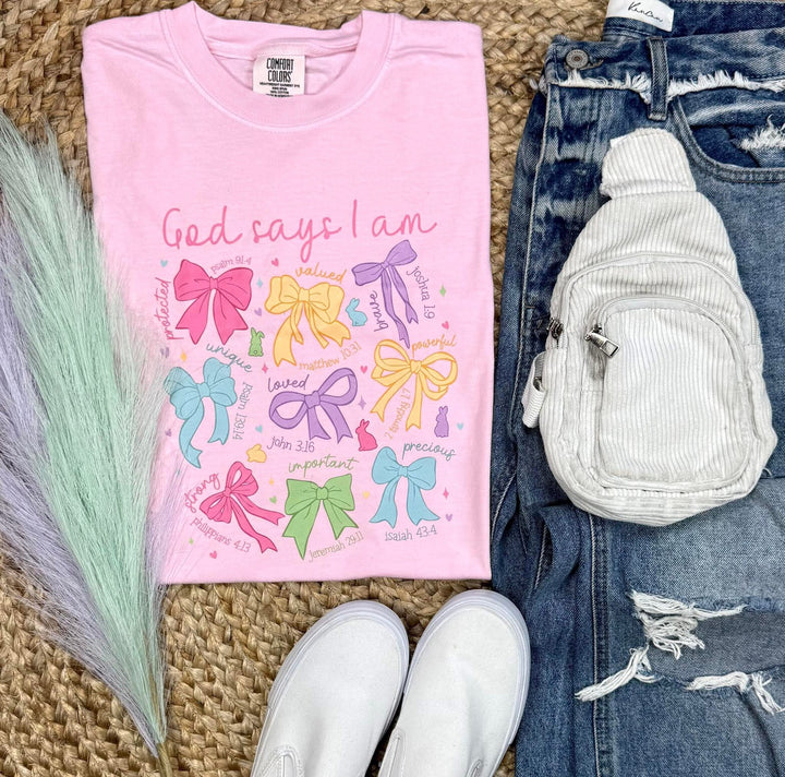 God says i am ADULT TEE OR PULLOVER