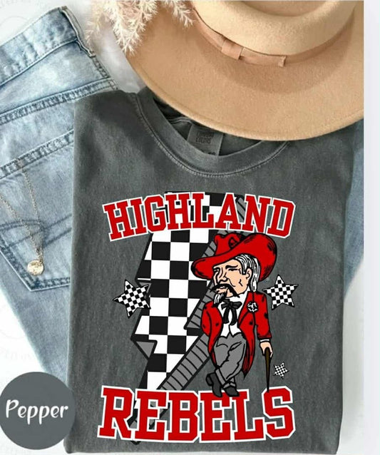 Rebel checkered bolt tee