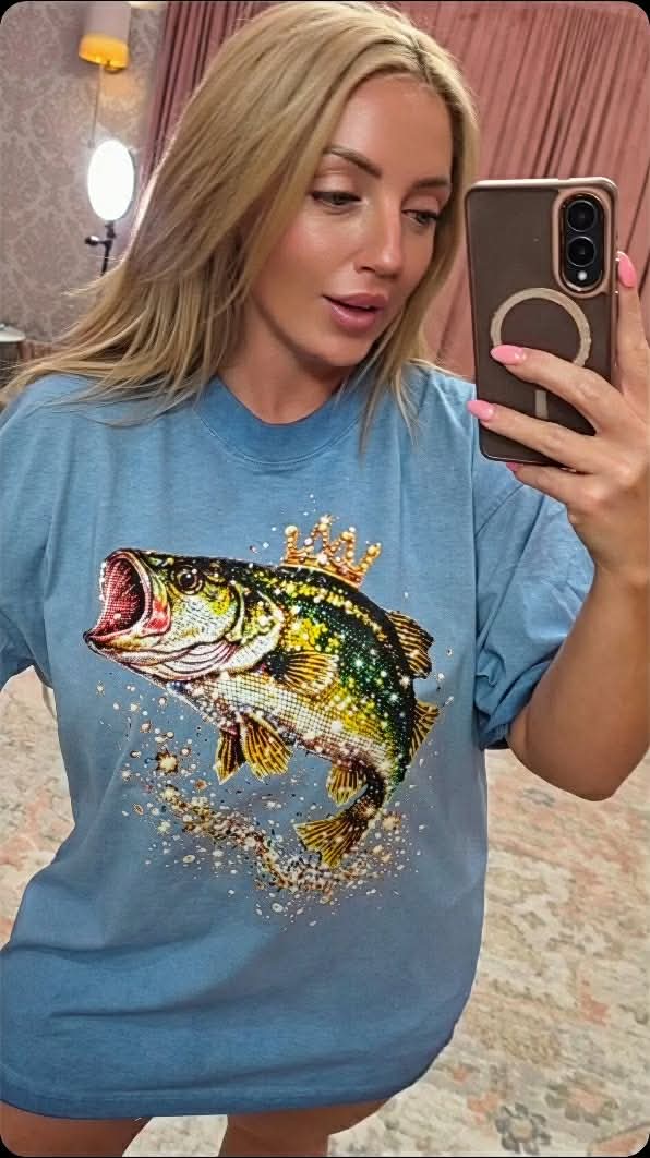 Queen of Bass Oil Slick Oversized Tee