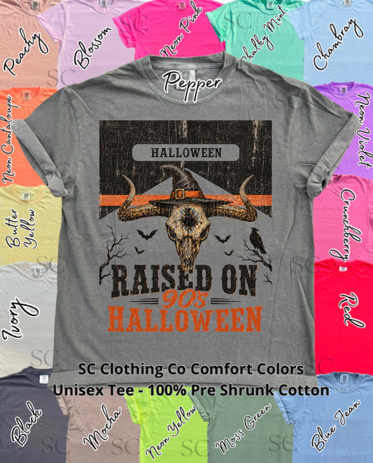 Raised on 90s Halloween Comfort Colors Tee