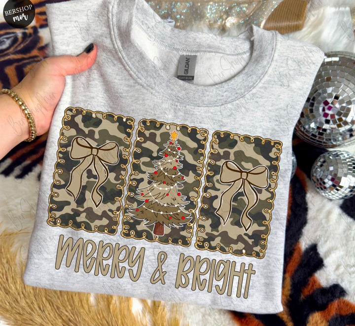 Merry Christmas Camo   ADULT & YOUTH TEE OR PULLOVER