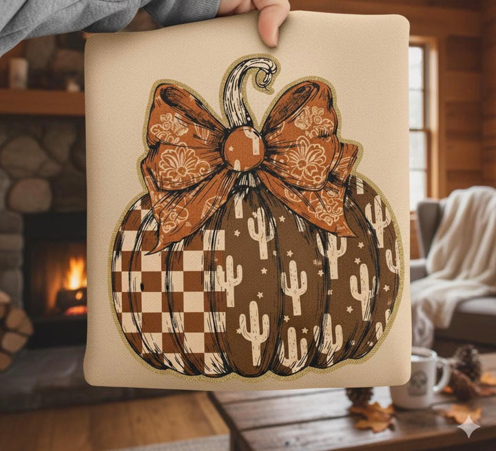 Cowboy Western Pumpkin  ADULT & YOUTH TEE OR PULLOVER