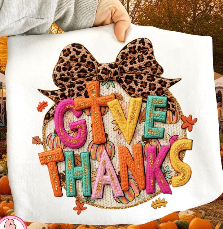Give Thanks Yarn ADULT & YOUTH TEE OR PULLOVER