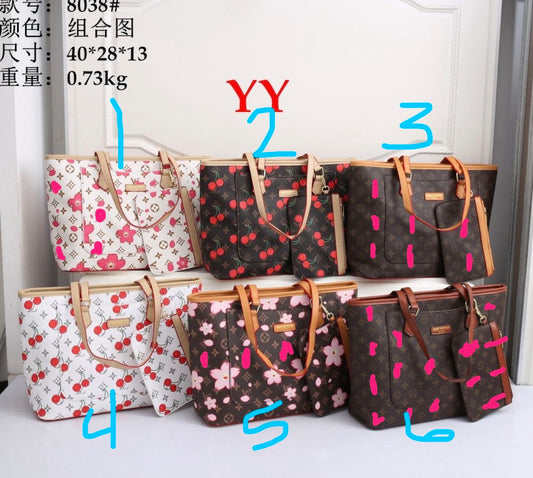 Vee large zipper tote with pouch