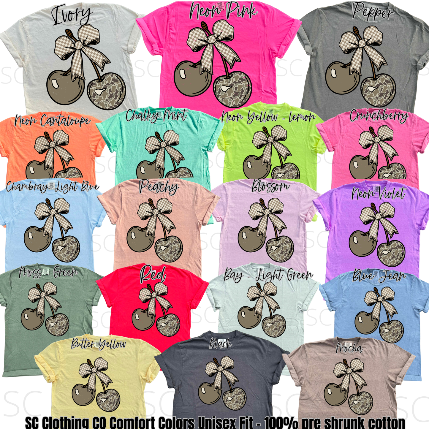Camo Cherries Comfort Colors Tee *