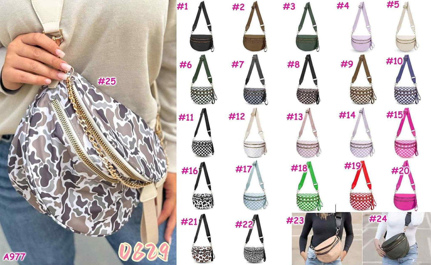 Double zip crossbody