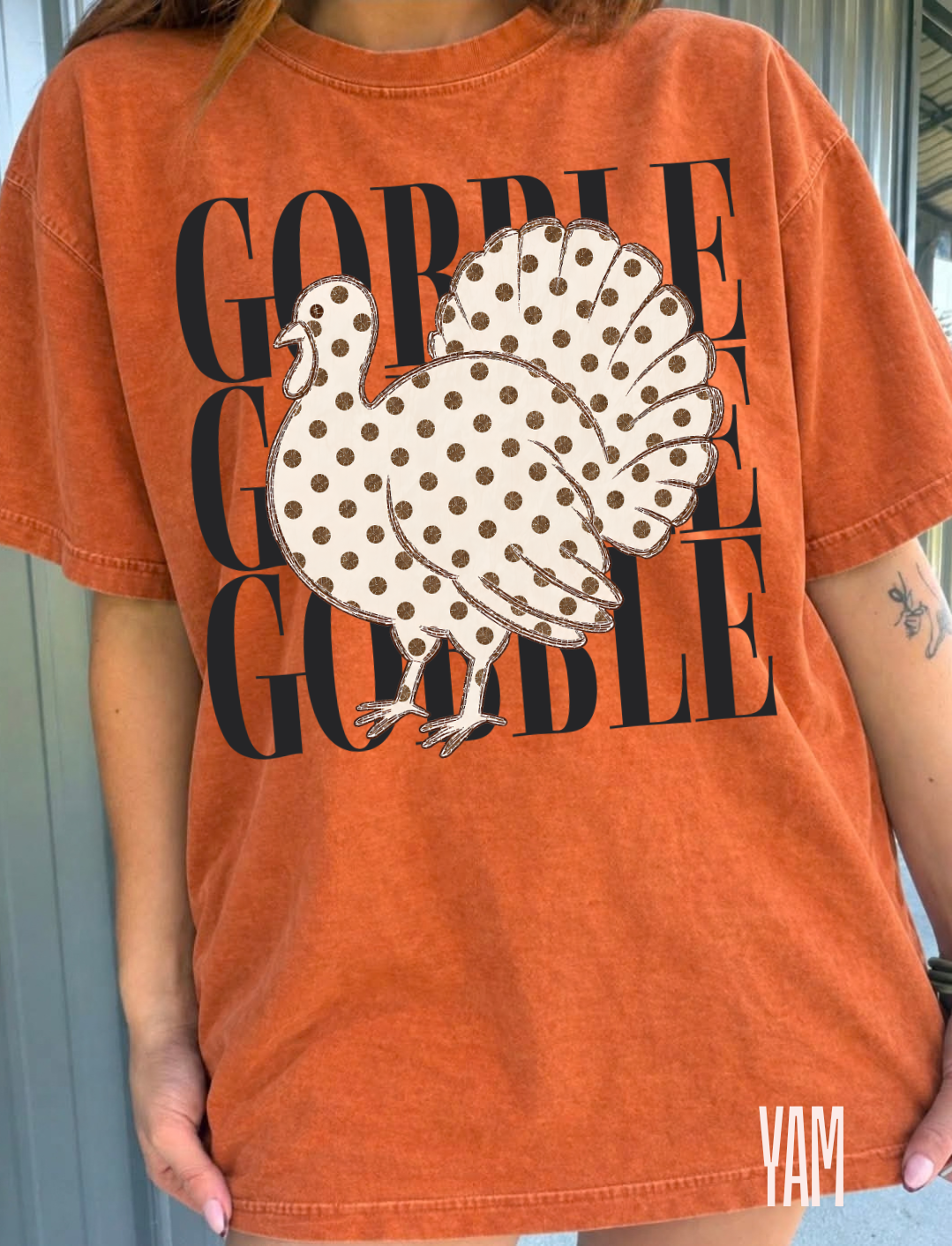 Gobble Gobble Polka Turkey Comfort Colors Tee
