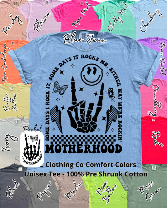 Surviving Motherhood (pocket) Comfort Colors Tee