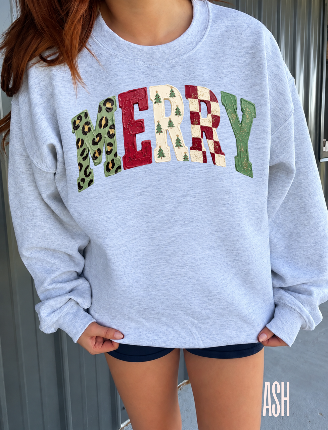 Merry Faux Oil Paint Pullover