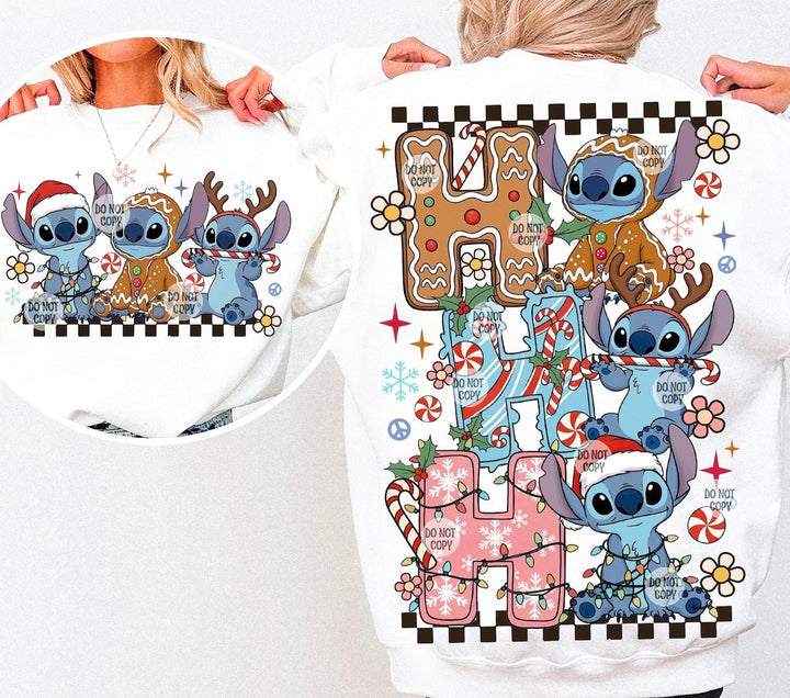HoHoHo Stitch ADULT & YOUTH TEE OR PULLOVER