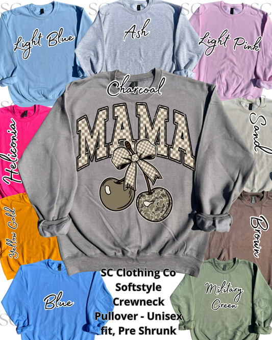 Camo Mama Cherries Pullover