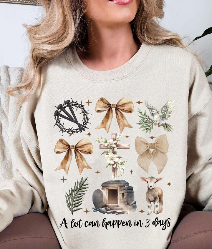 A lot can happen in 3 days ADULT TEE OR PULLOVER