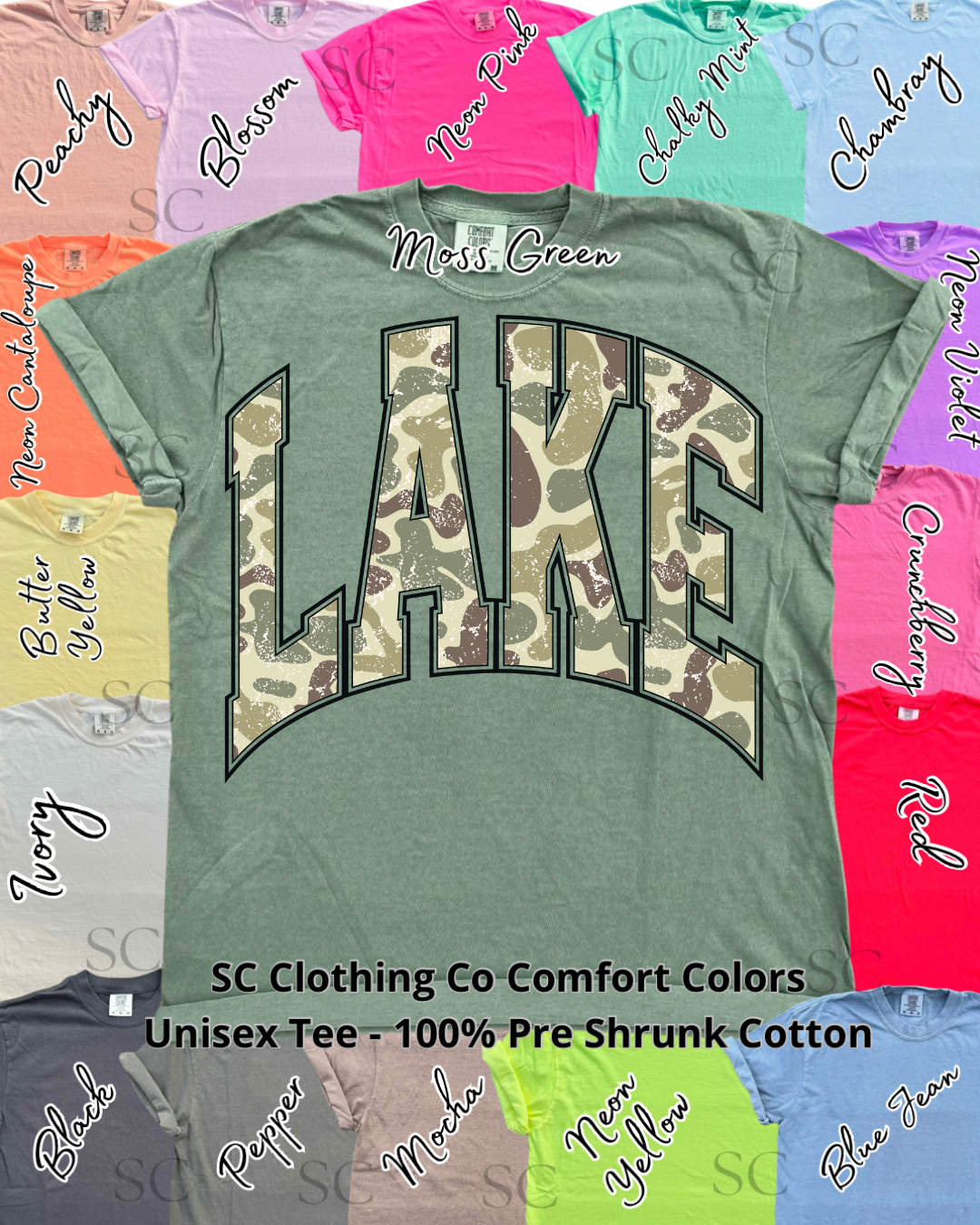 Lake Camo Comfort Colors Tee