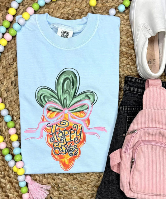 Happy Easter Carrot Watercolor ADULT TEE OR PULLOVER