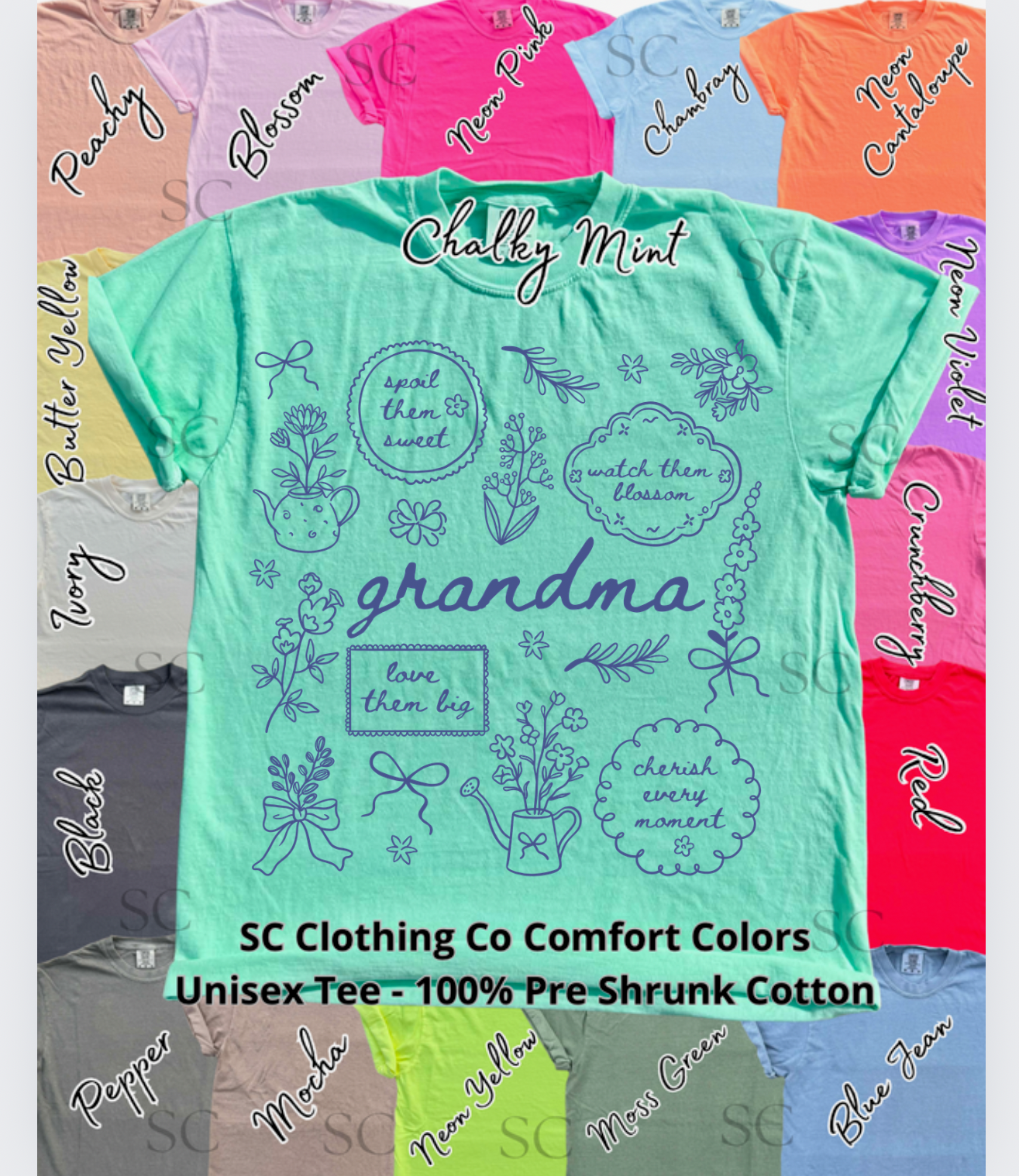 grandma Doodle Comfort Colors Tee