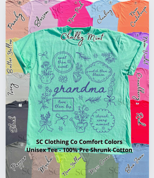grandma Doodle Comfort Colors Tee