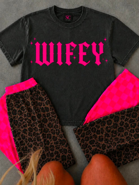 Wifey Vibrant Pink Tee Adult