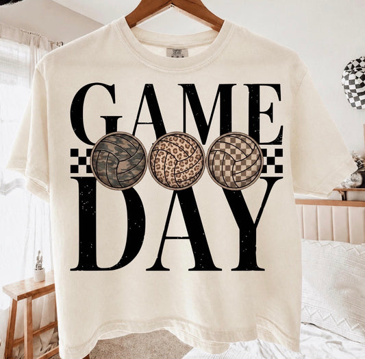 Volleyball Camo Cheetah Checkered Trio Comfort Colors Tee