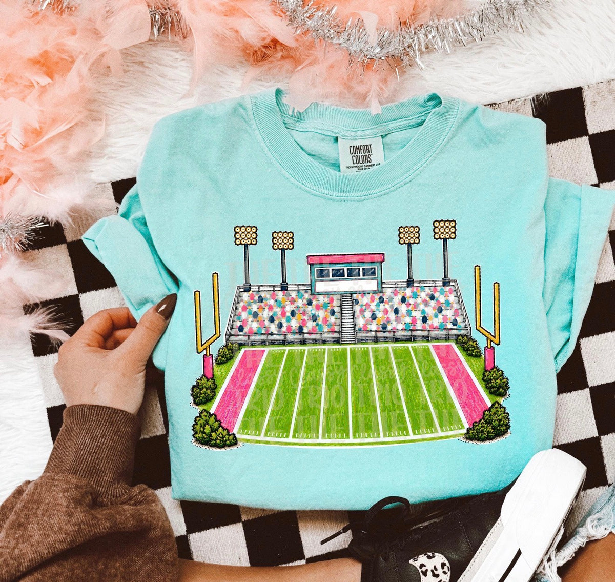 Girly Stadium Lights Comfort Colors Tee