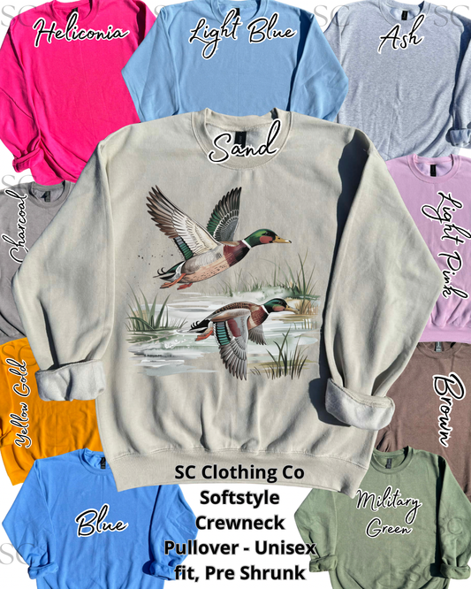Pullover Flying Mallard Ducks