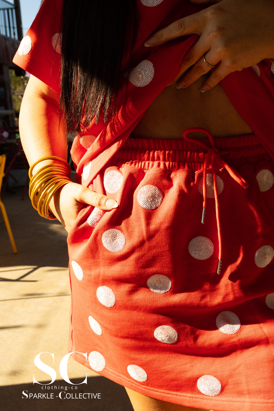 Minnie Girl Style Polka Sparkle Skort Set by SC - Arrival April