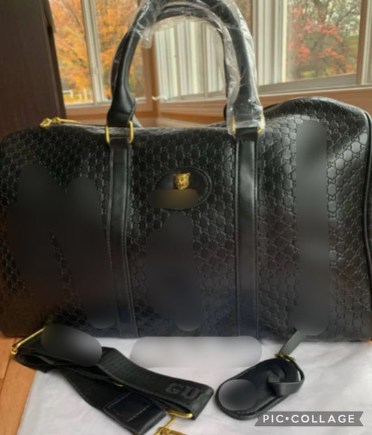 All black double g duffle