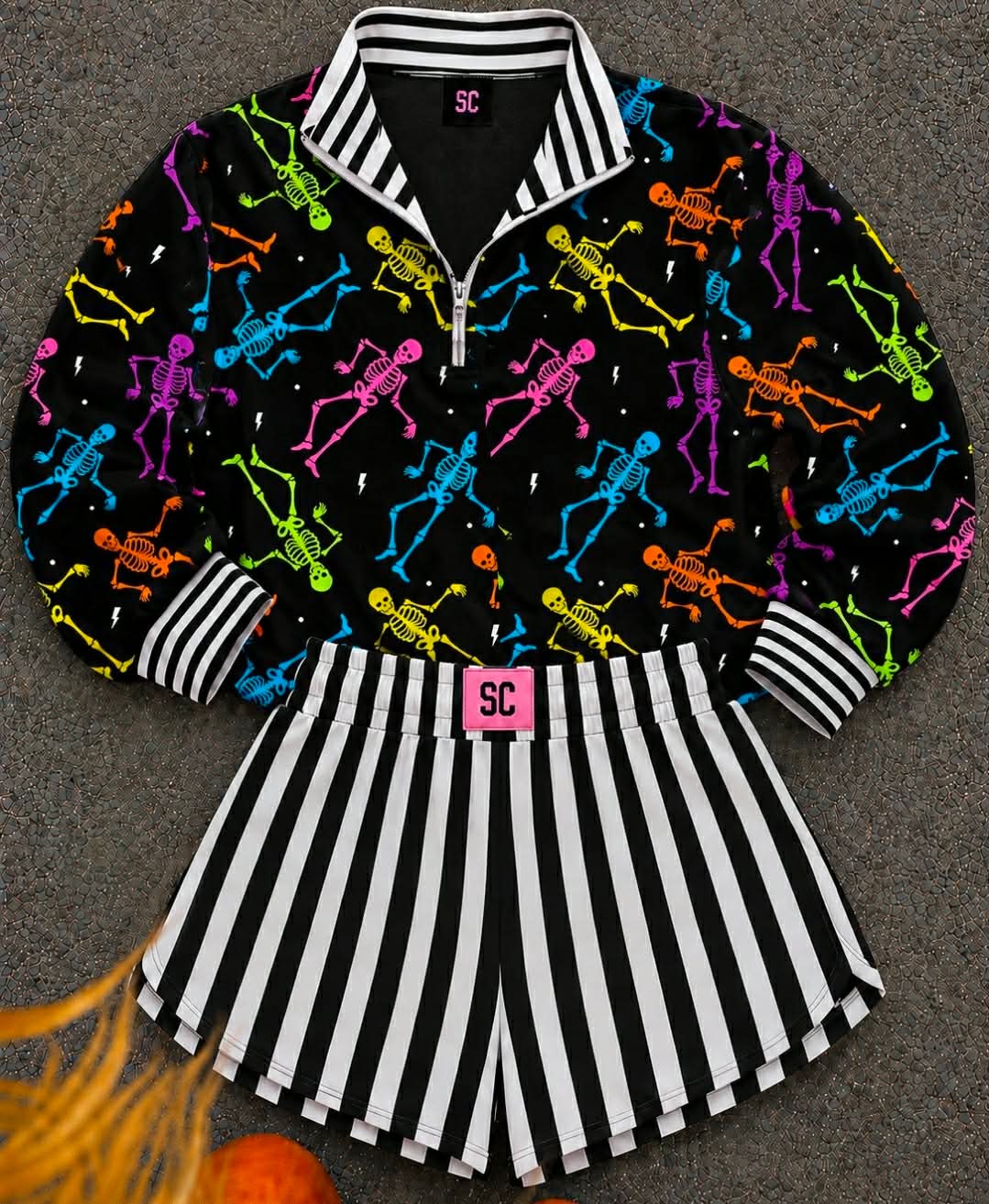 SC Custom Piece Neon Bone Babe {Set Pullover + Shorts} Youth & Adult Pre order Delivering to you early in September
