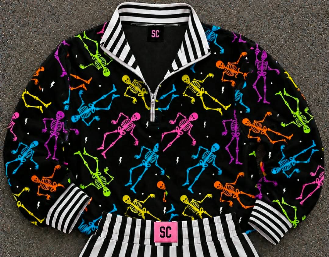Neon Bone Babe {Quarter Zip Scuba Pullover ONLY} Youth & Adult Pre order Delivering to you early in September SC Custom Piece