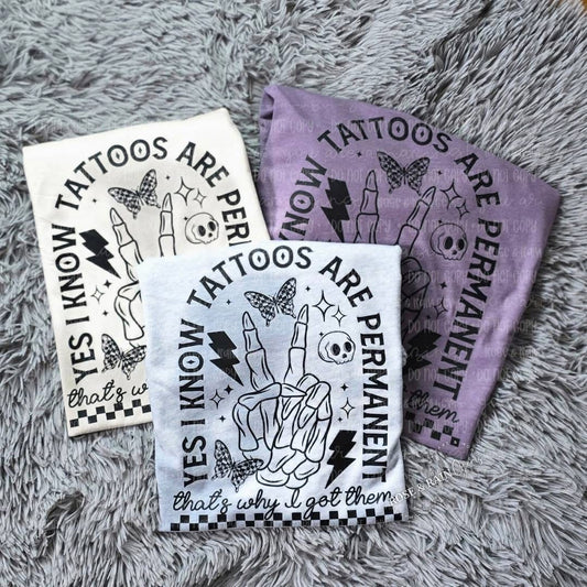 Yes I know tattoos are permanent ADULT TEE OR PULLOVER