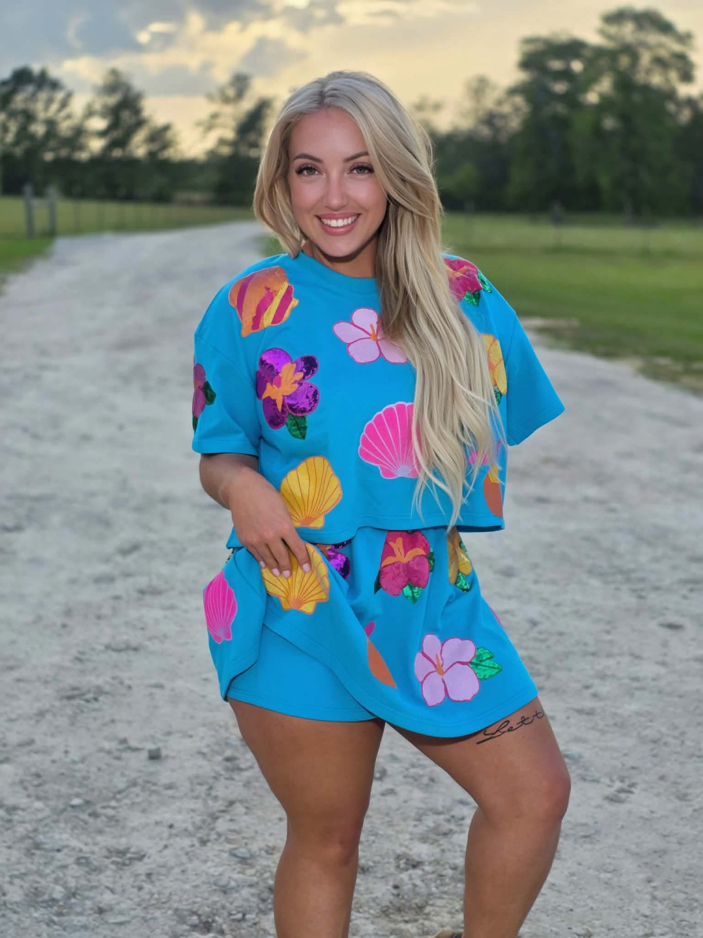Aloha Babe Sparkle Skort Set by SC IN STOCK