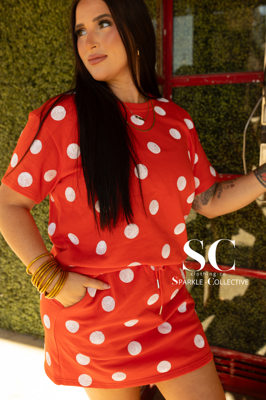 Minnie Girl Style Polka Sparkle Skort Set by SC - Arrival April