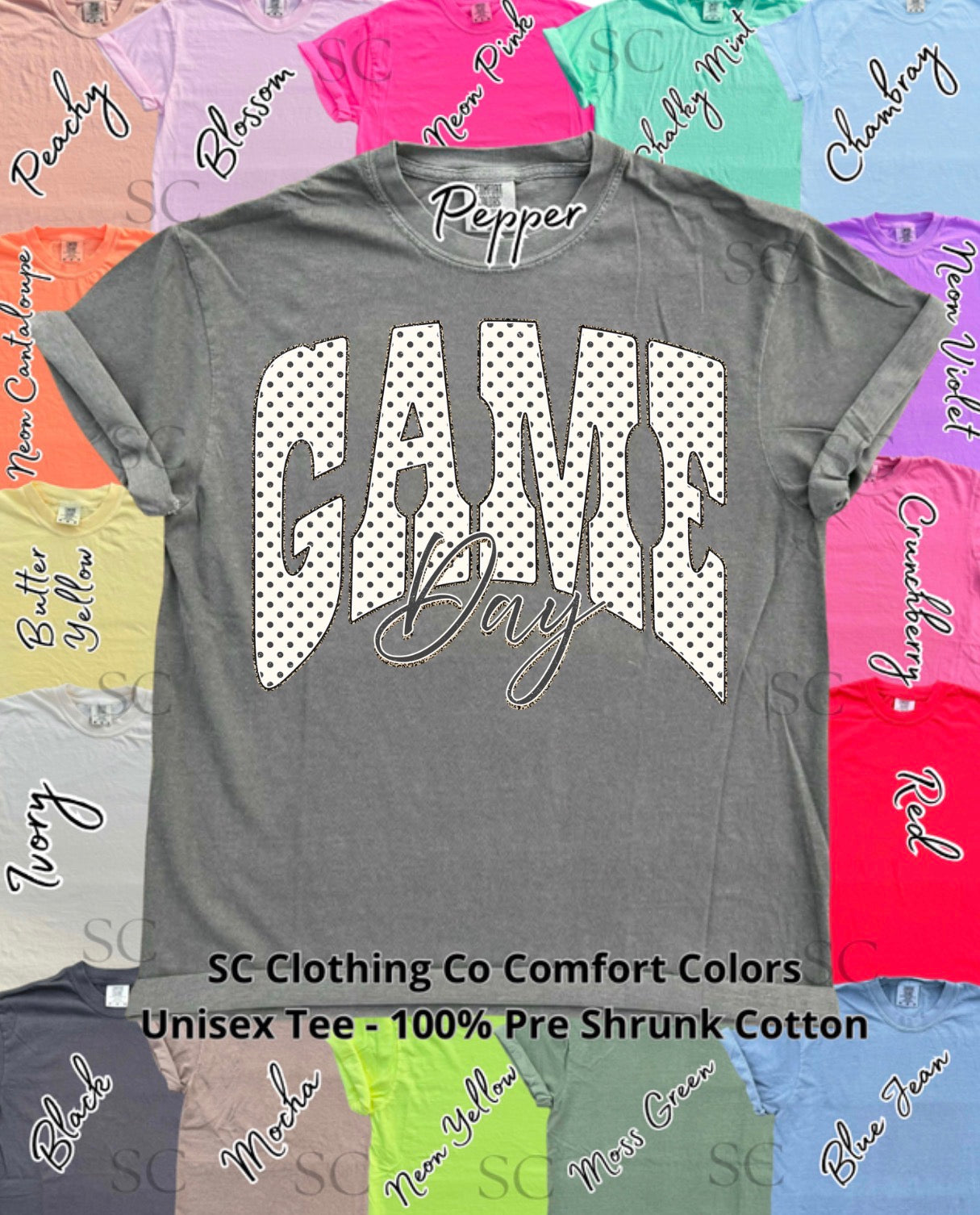 Game Day Polka Comfort Colors Tee