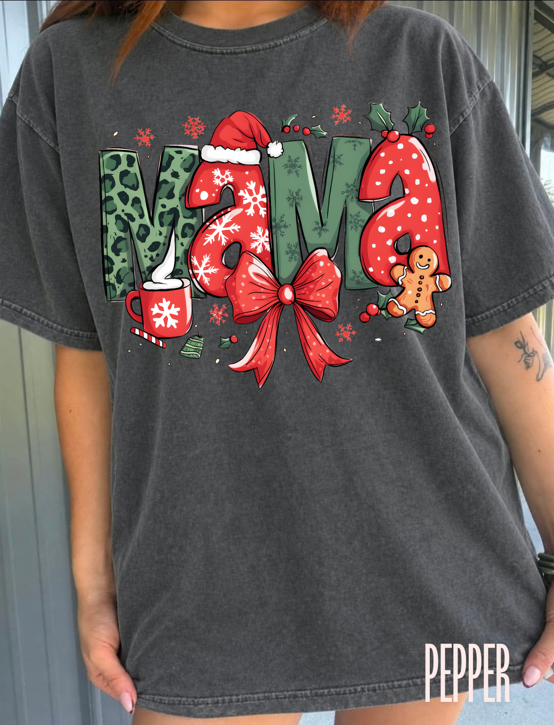 Mama Christmas Comfort Colors Tee
