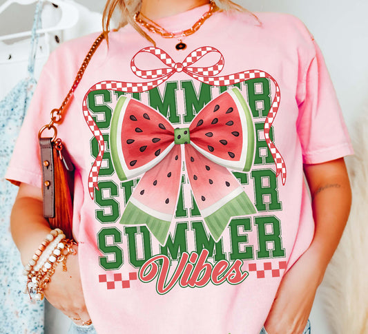 Watermelon Summer Vibes ADULT TEE OR PULLOVER