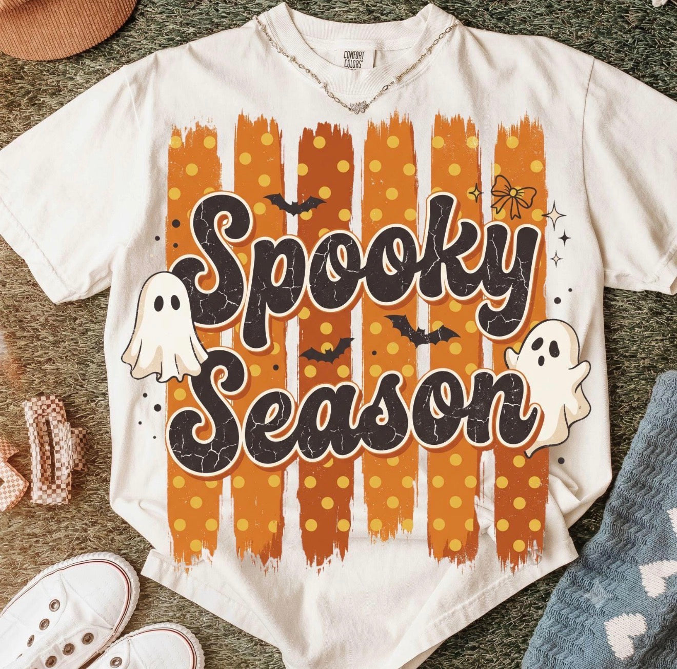 Striped Spooky Szn  Comfort Colors Tee