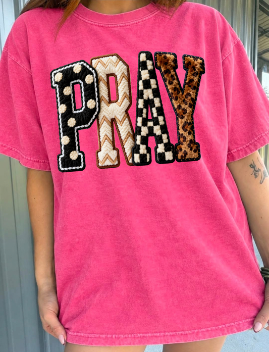 Pray Fall Faux Look Comfort Colors Tee