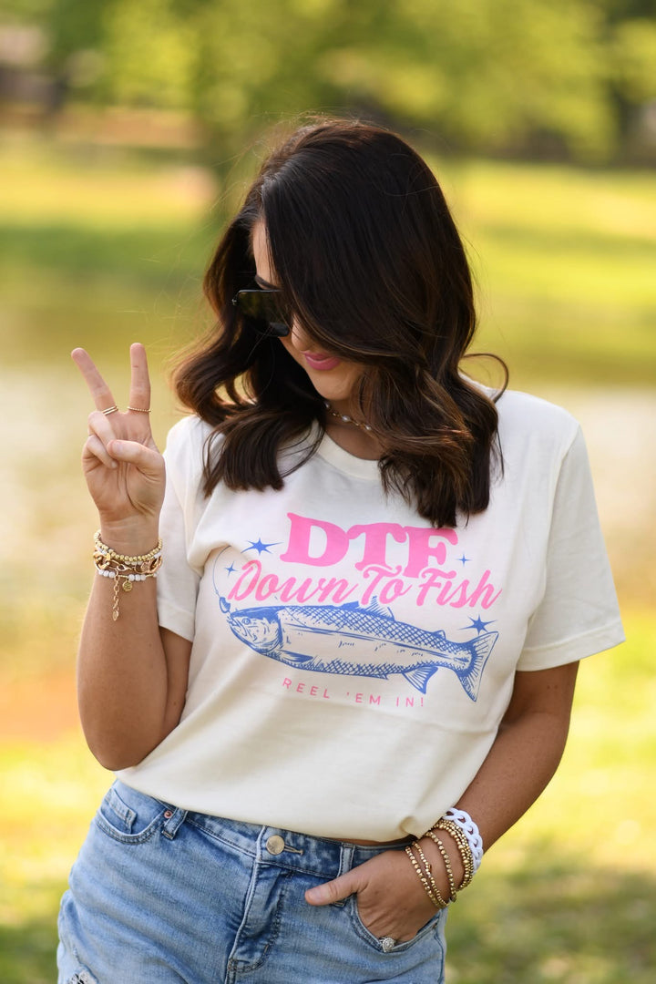 Dtf down to fish ADULT TEE OR PULLOVER