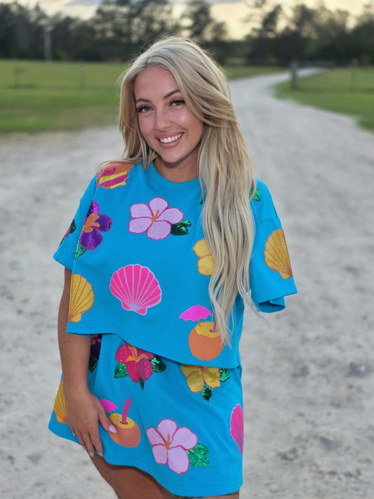 Aloha Babe Sparkle Skort Set by SC IN STOCK