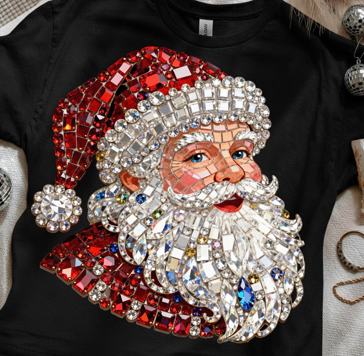 Bejeweled Santa ADULT & YOUTH TEE OR PULLOVER