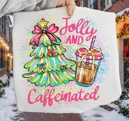 jolly & caffeinated ADULT & YOUTH TEE OR PULLOVER