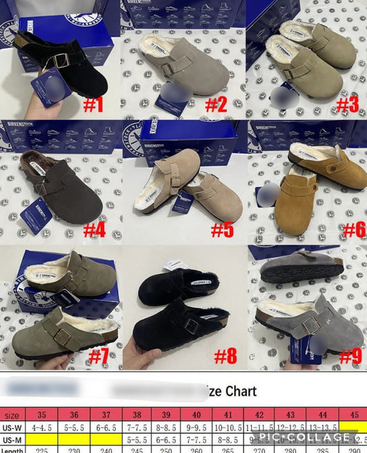 Birk fur lined clog