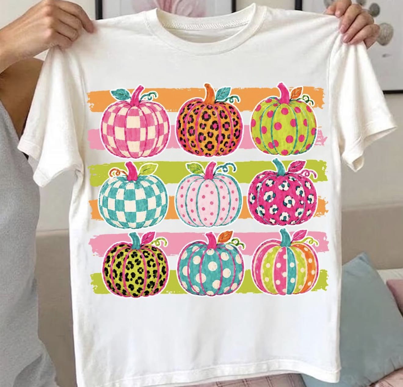 Cutesy Pumpkin Collage Comfort Colors Tee