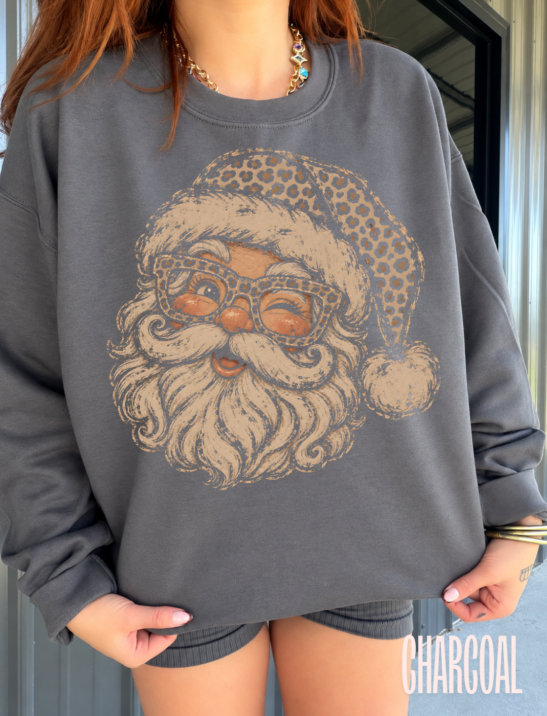 Cheetah Santa Pullover