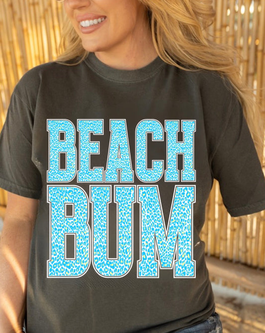 Beach Bum Leopard Comfort Colors Tee