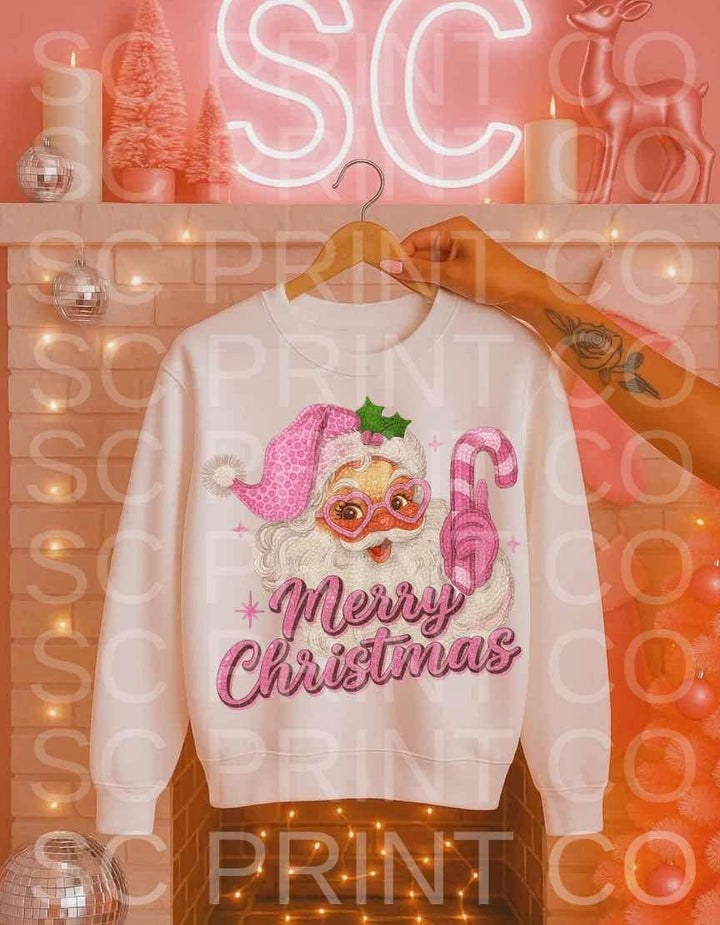 Pink Santa Yarn ADULT & YOUTH TEE OR PULLOVER