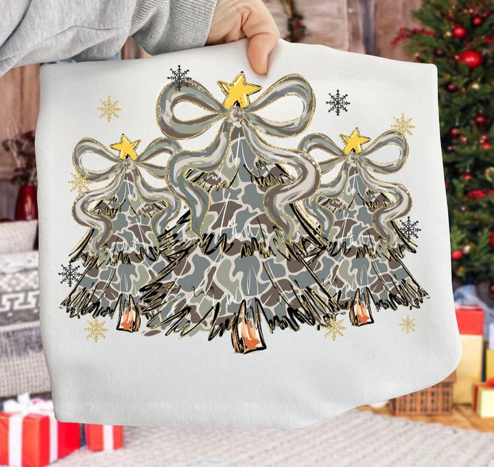 Camo Trio Christmas Trees ADULT & YOUTH TEE OR PULLOVER