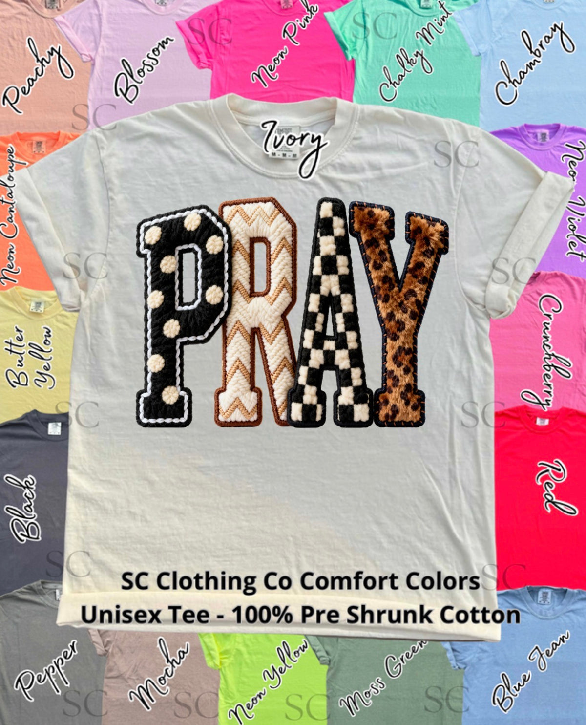Pray Fall Faux Look Comfort Colors Tee
