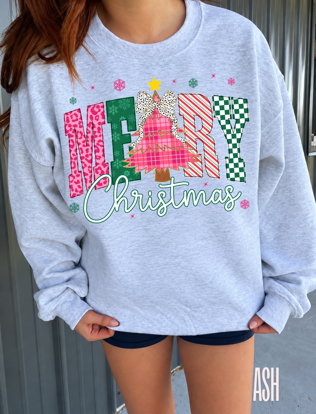 Patterned Merry Christmas Pullover