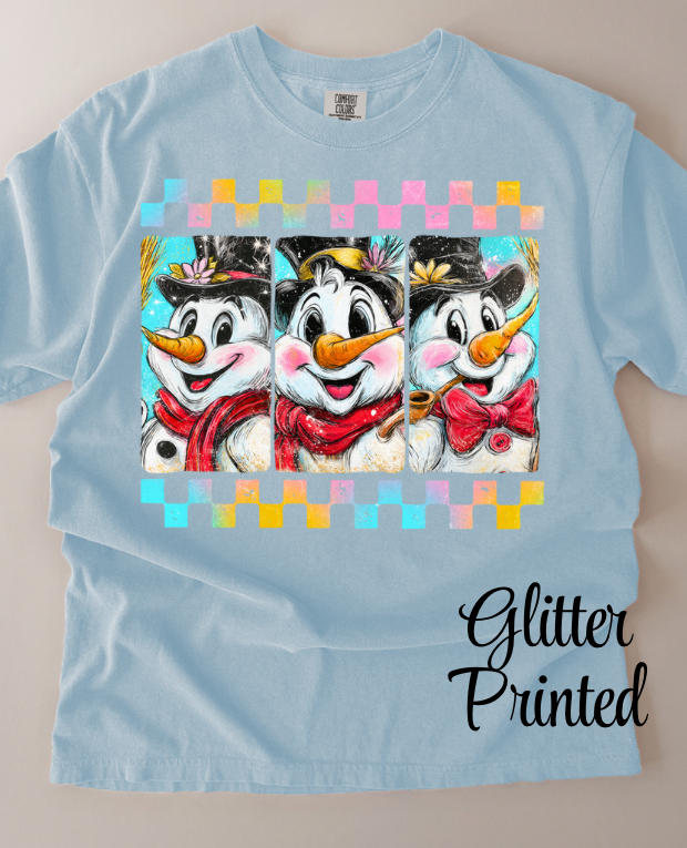 Glitter Printed Checkered Frosty Snowman & Pullover / YOUTH